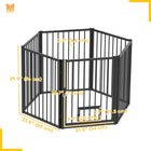 PawHut 6-Panel Dog Playpen with Door - 30" H-One-way door with cat door facilitates easy entry
