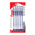 Pentel R.S.V.P. Ballpoint Pens - 0.7mm - Black - 5 Pack-Ergonomically designed Rubber Comfort Zone grip