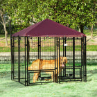 PawHut Outdoor Dog Kennel - 4.6' x 4.6' x 5' - Red-Oxford cloth cover to use in summer or on otherwise sunny days 