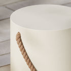 Modway Isera Indoor/Outdoor Patio Rope Concrete Side Table Stool - Light Grey-Minimalist Style