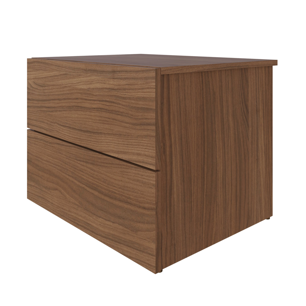 Nexera James Nightstand With 2-Drawers - Walnut | staples.ca