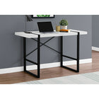 Monarch Specialties 7313 48" Computer Desk - White/Black Metal-Robust metal legs in a black finish are incorporated into the desktop for an interesting visual effect