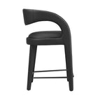 Modway Pinnacle Vegan Leather Counter Stool - Black Black - Set of 2-Weight Capacity: 330 lb