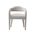 Manhattan Comfort Aspen 23.2" Mid-Century Modern Tweed Upholstered Dining Armchair - Silver Lining-Mid-Century Modern Accent Chair for Living Room Usage