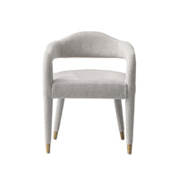 Manhattan Comfort Aspen 23.2" Mid-Century Modern Tweed Upholstered Dining Armchair - Silver Lining-Mid-Century Modern Accent Chair for Living Room Usage