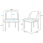 Manhattan Comfort Flor 22.83" Modern Twill Weave Upholstered Dining Chair - Grey - Set of 2-Seat Structured in Modern Base Made of Metal for Design and Durability