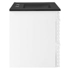 Modway Render 30" Wall-Mount Bathroom Vanity - White/Black-Full-Extension Drawers