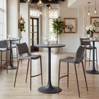 Zuo Ace Barstool - Dark Grey/Walnut - Set of 2-Dimensions: 21.7" L x 20.9" W x 40.9" H
