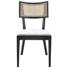 Modway Caledonia Fabric Upholstered Wood Dining Chair - Black/White - 2 Pack-9