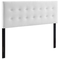 Modway Emily Biscuit Tufted Performance Velvet Queen Headboard - White-Luxurious Modern Queen Headboard