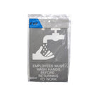 Headline Sign "Employees Must Wash Hands" Sign - 6" x 9" - Grey/White-6" x 9" x 1/8" Injection Molded Plastic