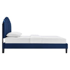 Modway Daisy Performance Velvet Full Platform Bed - Navy-Wood Slat Support System