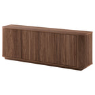 Hudson&Canal Canton Rectangular TV Stand for TV's up to 75" - Satin Walnut-The top has a weight capacity of 75lbs, lower shelves can hold 20lbs each
