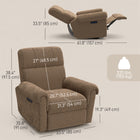 HOMCOM Power Recliner with USB Ports - Espresso-240° swivel base allows smooth, flexible movement and interaction