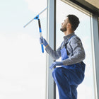 Gritt Commercial Window Washing Kit - 18" Swivel Window Squeegee - 20" Pole Handle-Streamlines the window cleaning process