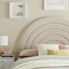 Modway Solana Arched Performance Velvet Full Headboard - Almond-Dense Foam Padding