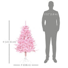 HOMCOM 4' Artificial Christmas Tree with Automatic Open - Pink-The branches will open automatically, saving your assembly time 