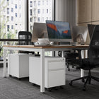 Ceha MDG Series Box-File Mobile Pedestal - Traffic White -Sleek Design: Integrated drawer handles for a clean, modern look.