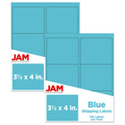 JAM Paper Mailing Address Labels - 3 1/3 x 4 - Blue - 2 sets of 120-9.6 ounce