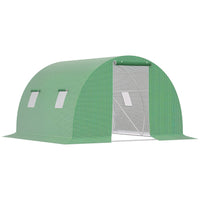 Outsunny Walk-In Tunnel Greenhouse - 10' x 10' x 7' - Spacious polytunnel greenhouse protects plants from cold and birds
 
