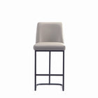 Manhattan Comfort Serena 17.71" Modern Leatherette Upholstered Counter Stool - Light Grey-Seat Height: 26.37 in
