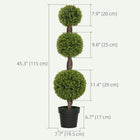 HOMCOM 45.3 InchDecorative Artificial Boxwood Plants in Pots - Green - 2 Pack-Solid nursery pot ensures a stable base 