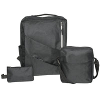 Club Rochelier Backpack 3-Piece Set - Black-EPE foam padded interior laptop holder
