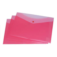 Filexec Frosted Poly Envelope, 2 Pkt, Snap Closure, Strawberry, 24 Pack-Poly Envelope