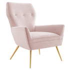 Modway Renata Button Tufted Performance Velvet Armchair - Pink-Retro Glam Armchair