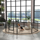 PawHut Heavy Duty 8-Panel Dog Playpen for Small & Medium Dogs - 23.5" L-8-panels can be set up in a rectangle, square, octagon or other shapes