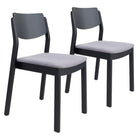 Zuo Desdamona Dining Chair - Grey/Black - Set of 2-Assembly required