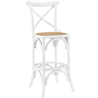 Modway Gear Bar Stool - White-Tapered legs