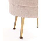 Manhattan Comfort Bailey 18.11" Mid-Century Modern Polyester Blend Upholstered Ottoman - Oatmeal with Gold Legs - 2 Pack-Stylish Splayed Gold Stainless Steel Legs