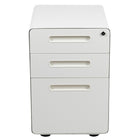 Flash Furniture Ergonomic 3-Drawer Legal/Letter Locking Mobile Filing Cabinet - White-Modern White 3-Drawer Filing Cabinet - Ergonomic Mobile Design