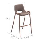 Zuo Desi Barstool - Brown/Walnut - Set of 2-6