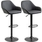 HOMCOM Adjustable Swivel Bar Stools with Footrest - Black - 2 Pack-Packaged in a set of 2 for a coordinating look
