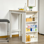 HOMCOM Modern Bar Table for Kitchen, Dining Room, Living Room - White-Modern style makes the bar table a great fit in a modern or traditional setting