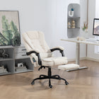 Vinsetto 7-Point Vibration Massage Office Chair with Footrest and Swivel Wheels - Beige-Adjustable seat height from 18.1" to 22" (46cm to 56cm) to fit your sitting style