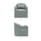 Modway Bardot Slipcovered Striped Accent Chair - Spa Blue Stripe-Curved Back Silhouette