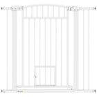 PawHut 30"-41" Dog Gate with Small Door and Extension Kit - 37" H-37.4"(95 cm) high gate