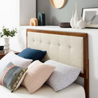 Modway Willow Wood Queen Platform Bed with Angular Frame - Walnut Beige-Assembly Required
