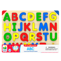 University Games The Learning Journey Lift & Learn ABC Puzzle - Alphabet Recognition Puzzle For Toddlers - Fun ABC Puzzle For Preschoolers-Boost confidence