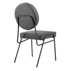 Modway Craft Upholstered Fabric Dining Side Chairs - Black/Charcoal - 2 Pack-9