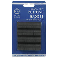Merangue Magnetic Button - 3/4" - Black - 52 Pack-Strong magnet