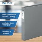 Davis Group Premium Economy Binder - D Ring - 1" - Grey - 6 Pack-D Ring, Non-Locking