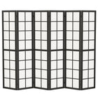 HOMCOM 6 Panel Freestanding Room Divider for Bedroom - Black-Adds instant privacy in bedrooms, offices, or any room 
