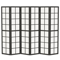 HOMCOM 6 Panel Freestanding Room Divider for Bedroom - Black-Adds instant privacy in bedrooms, offices, or any room 

