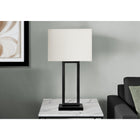 Monarch Specialties 28" H Table Lamp - Black Metal / Ivory / Cream Shade-Stay connected and powered up with the integrated USB port included in the sturdy square metal base, making it easy to charge your devices while brightening your end or side table, nightstand, or console