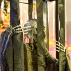 Outsunny Animatronic Skeleton Reaper Halloween Decoration-No assembly required and battery operation for effortless Halloween scene setup