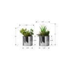 Monarch Specialties 7" Artificial Indoor Succulent Green Plants - Table - Chrome Pots - Set of 2-No assembly needed, simply place these potted green plants on a shelf, side table, or desk for a stylish and modern decorative accent